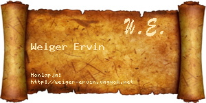 Weiger Ervin névjegykártya